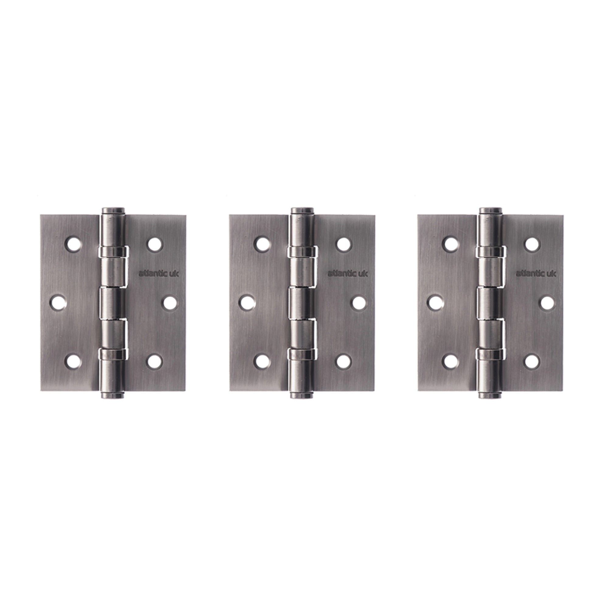 Atlantic Ball Bearing Hinges 3" x 2.5" x 2.5mm set of 3 - Matt Gun Metal