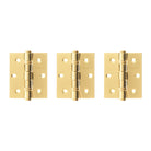 Atlantic Ball Bearing Hinges 3" x 2.5" x 2.5mm set of 3 - Polished Brass