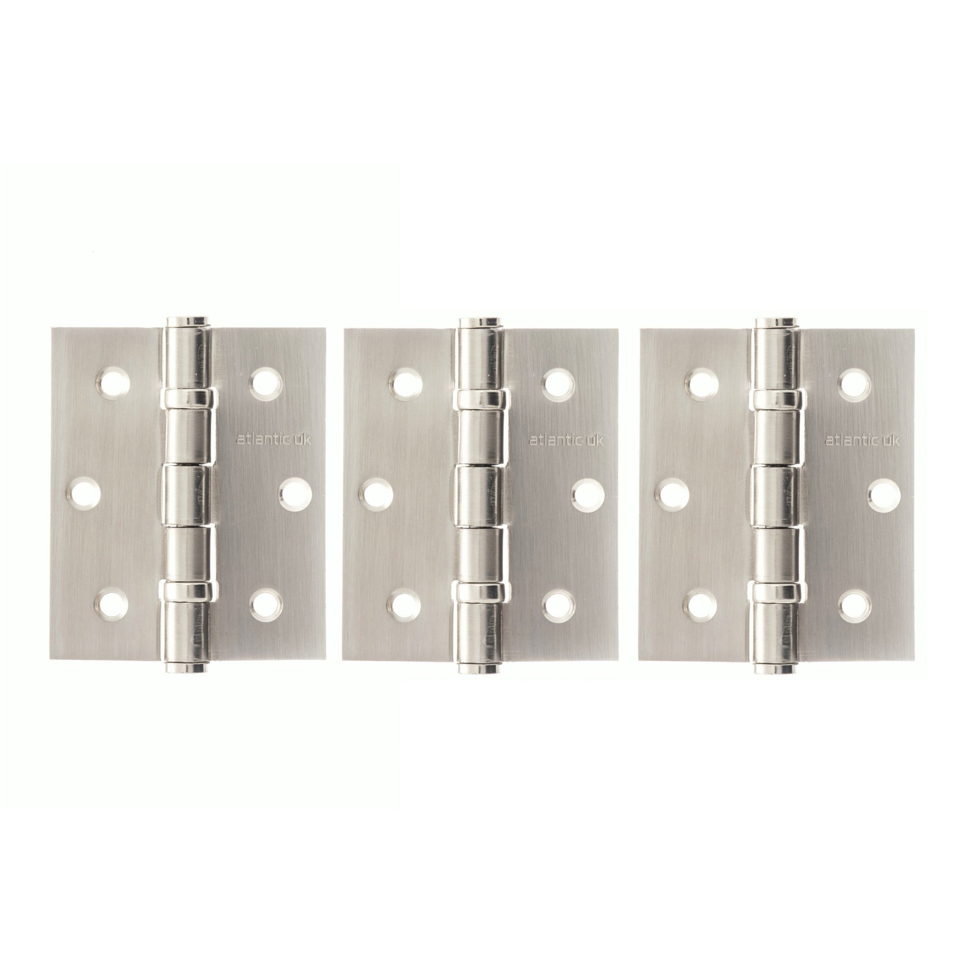 Atlantic Ball Bearing Hinges 3" x 2.5" x 2.5mm set of 3 - Satin Nickel