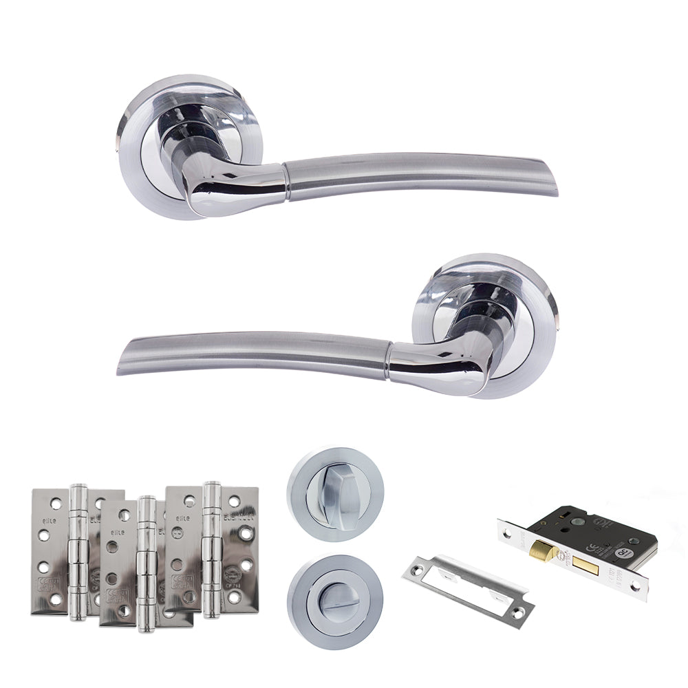 Eco Swell Door Handle Pack in Polished Chrome