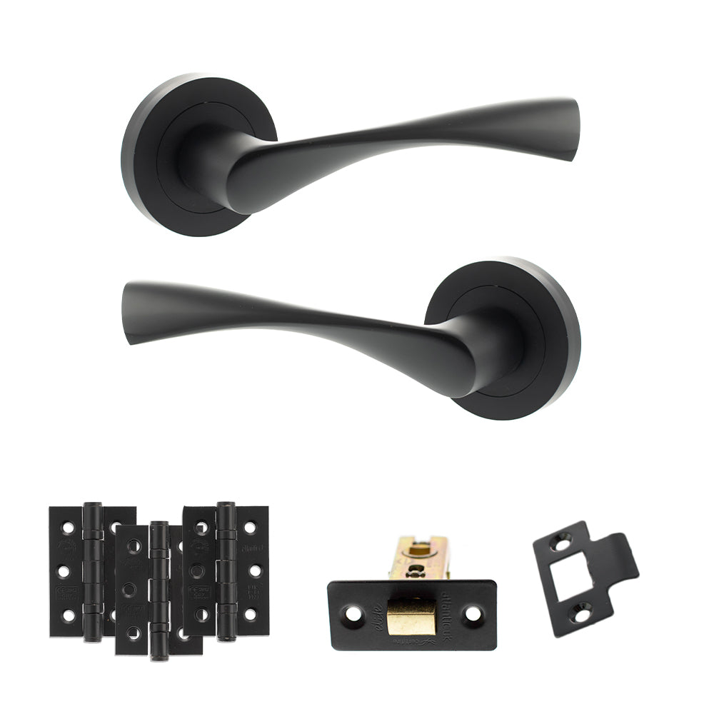 Eco Aqua Door Handle Pack in Matt Black