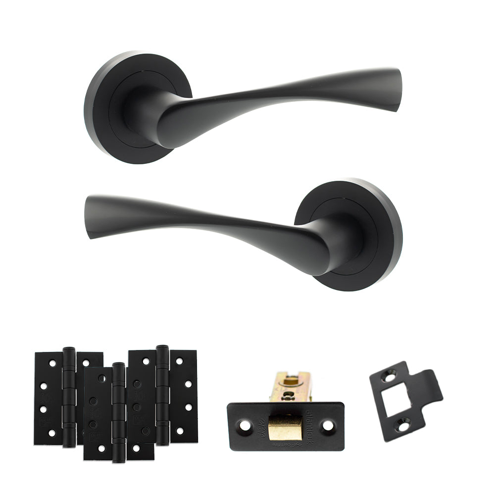 Eco Aqua Door Handle Pack in Matt Black