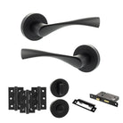 Eco Aqua Door Handle Pack in Matt Black