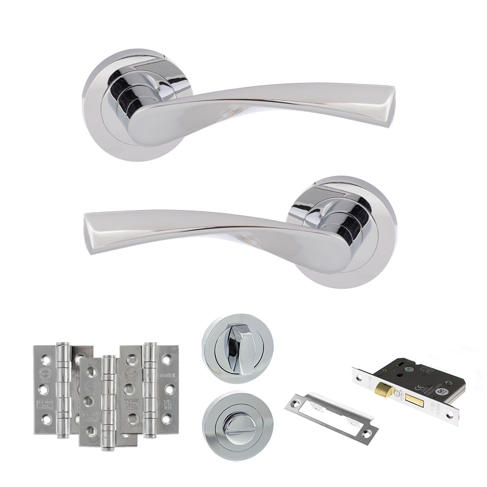 Eco Aqua Door Handle Pack in Polished Chrome