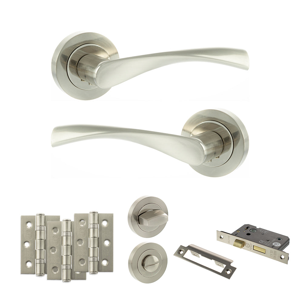 Eco Aqua Door Handle Pack in Satin Nickel