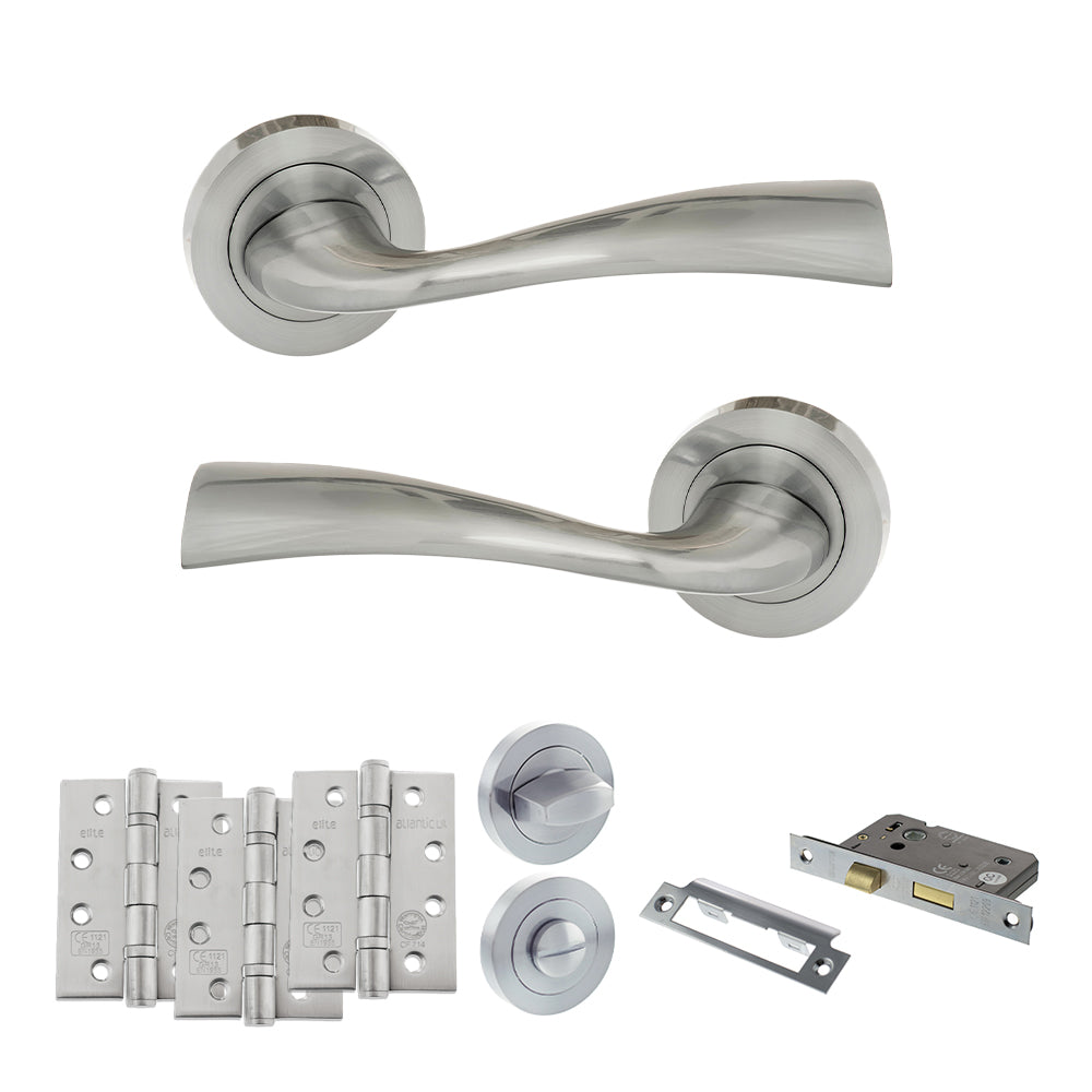Eco Wave Door Handle Pack in Satin Chrome