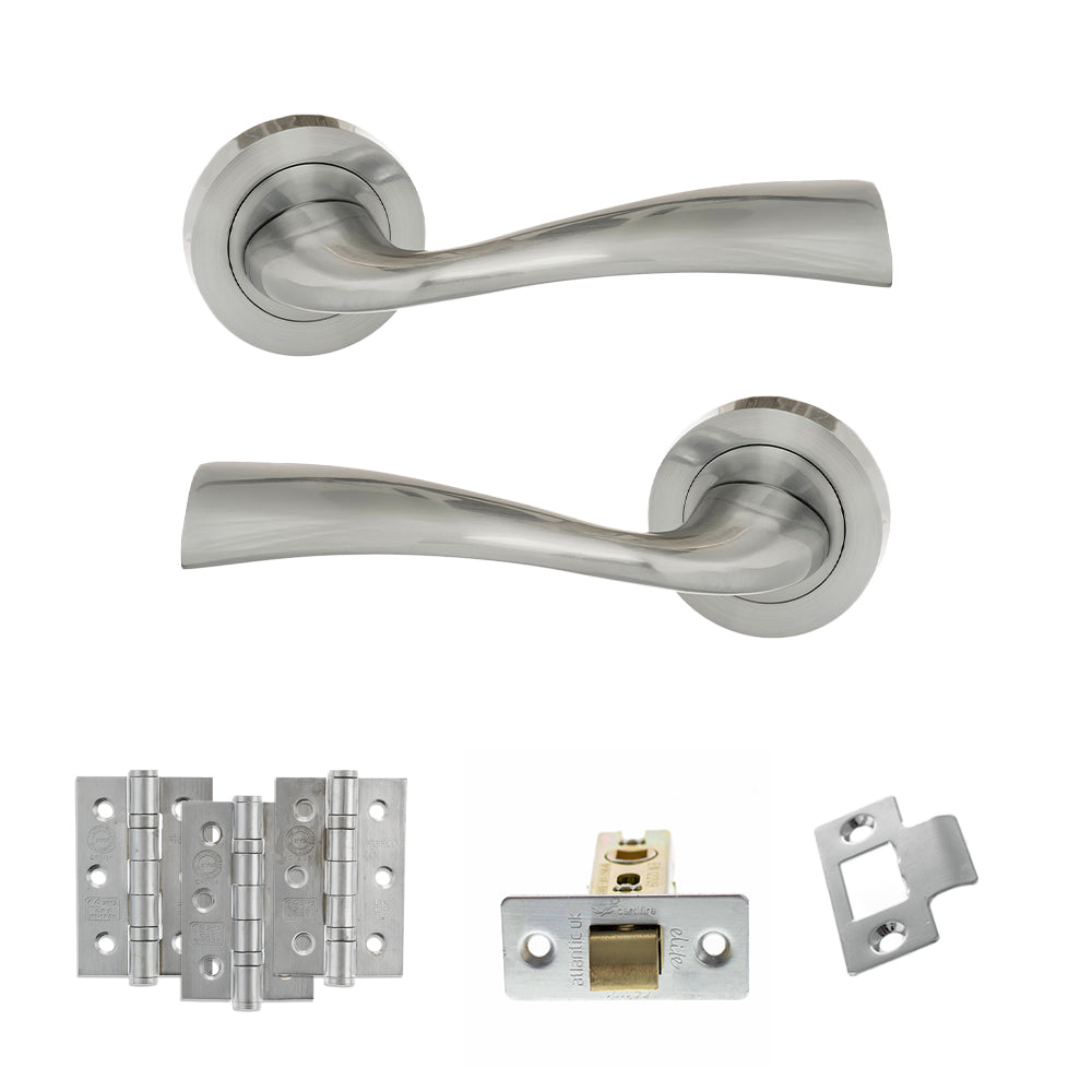 Eco Wave Door Handle Pack in Satin Chrome