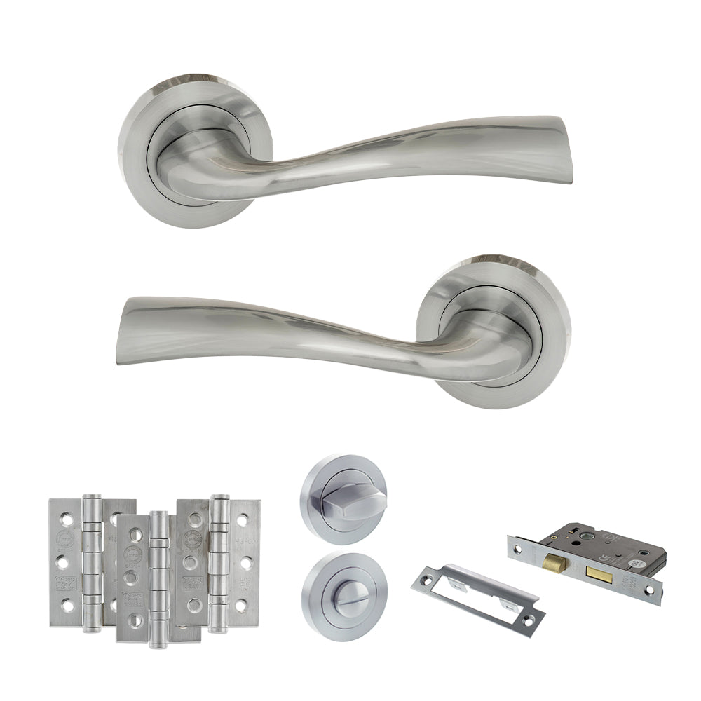 Eco Wave Door Handle Pack in Polished Chrome