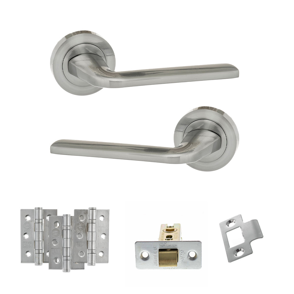 Eco Surf Door Handle Pack in Satin Chrome