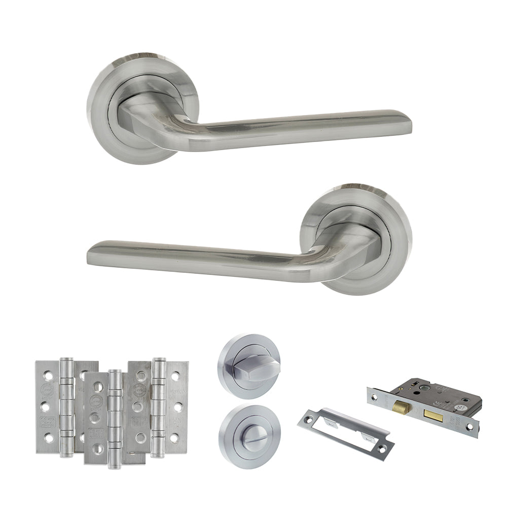 Eco Surf Door Handle Pack in Satin Chrome