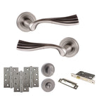 Old English Richmond Door Handle Pack in Matt Gun Metal