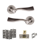 Old English Richmond Door Handle Pack in Matt Gun Metal