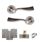 Old English Richmond Door Handle Pack in Matt Gun Metal