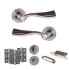 Old English Richmond Door Handle Pack in Matt Gun Metal