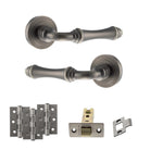Old English Durham Door Handle Pack in Matt Gun Metal
