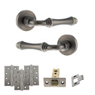 Old English Durham Door Handle Pack in Matt Gun Metal