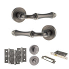 Old English Durham Door Handle Pack in Matt Gun Metal