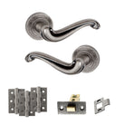 Old English Colchester Door Handle Pack in Distressed Silver