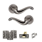 Old English Colchester Door Handle Pack in Distressed Silver