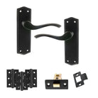 Old English Warwick Door Handle Pack in Matt Black