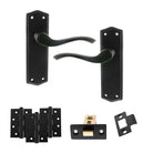 Old English Warwick Door Handle Pack in Matt Black
