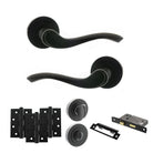 Old English Warwick Door Handle Pack in Matt Black