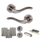 Old English Warwick Door Handle Pack in Matt Gun Metal