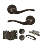 Old English Warwick Door Handle Pack in Urban Dark Bronze