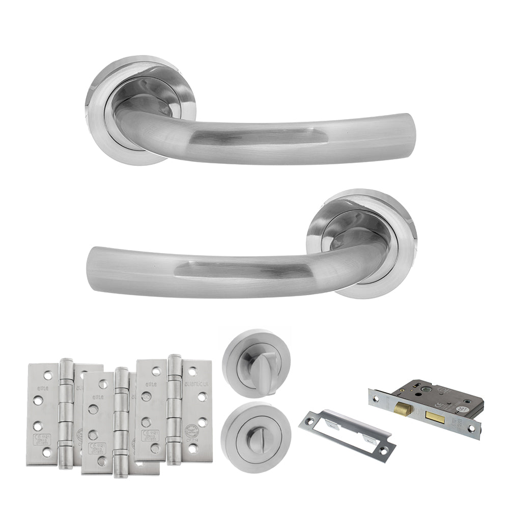 Nevada Door Handle Pack in Satin Chrome