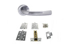 Nevada Door Handle Pack in Satin Chrome