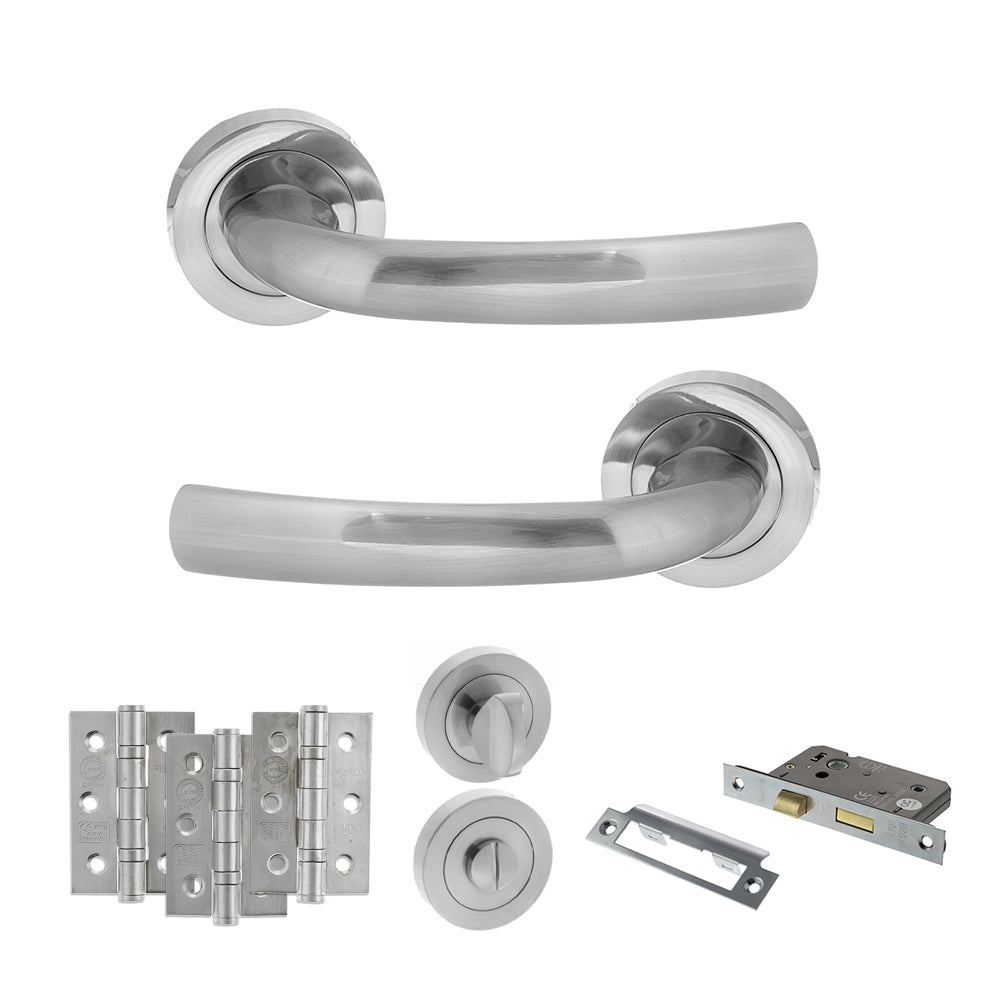 Nevada Door Handle Pack in Satin Chrome