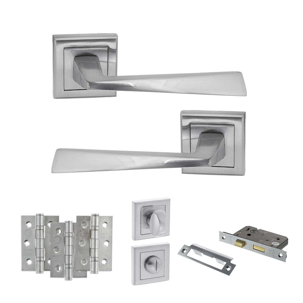 California Door Handle Pack in Satin Chrome