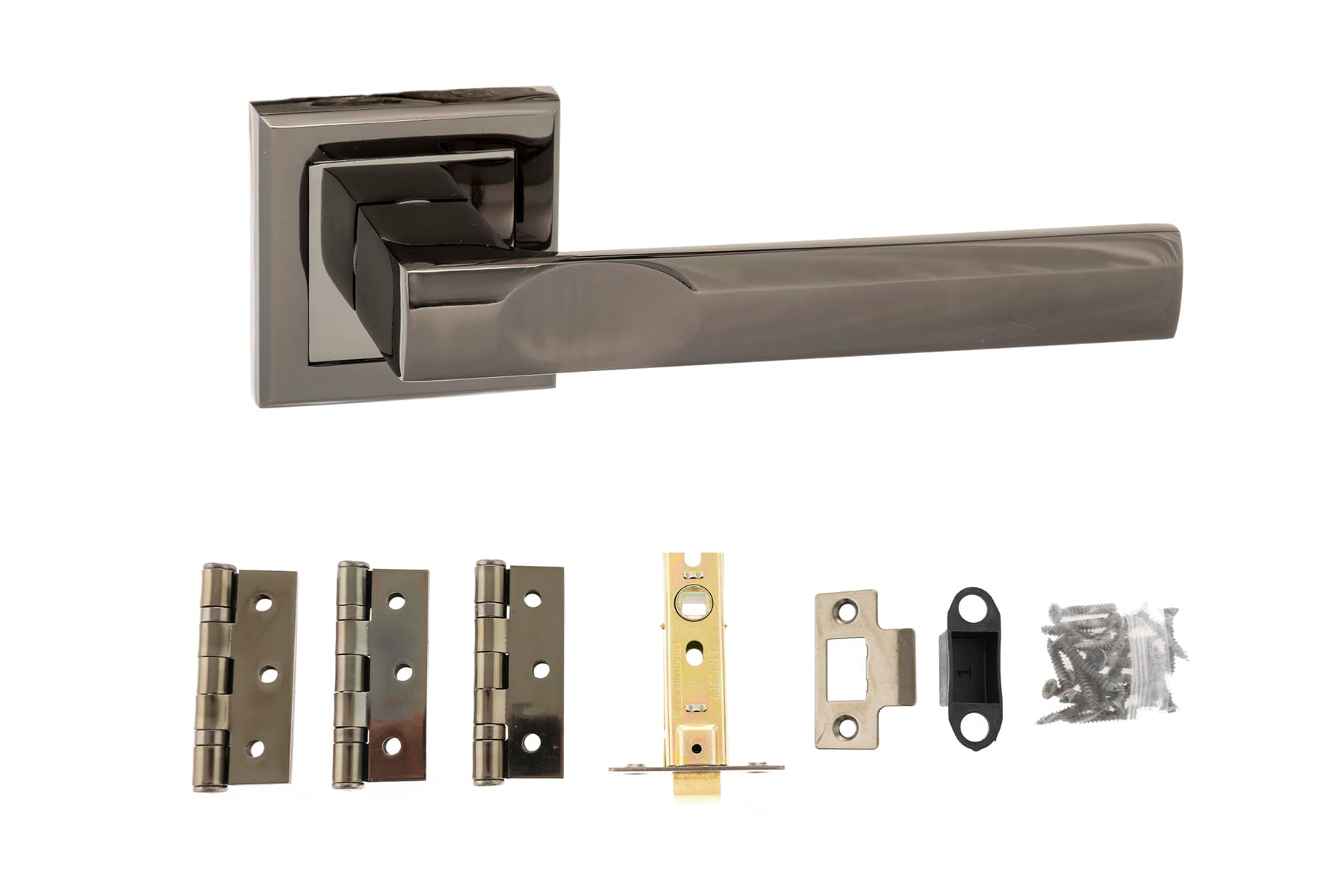 Kansas Door Handle Pack in Black Nickel