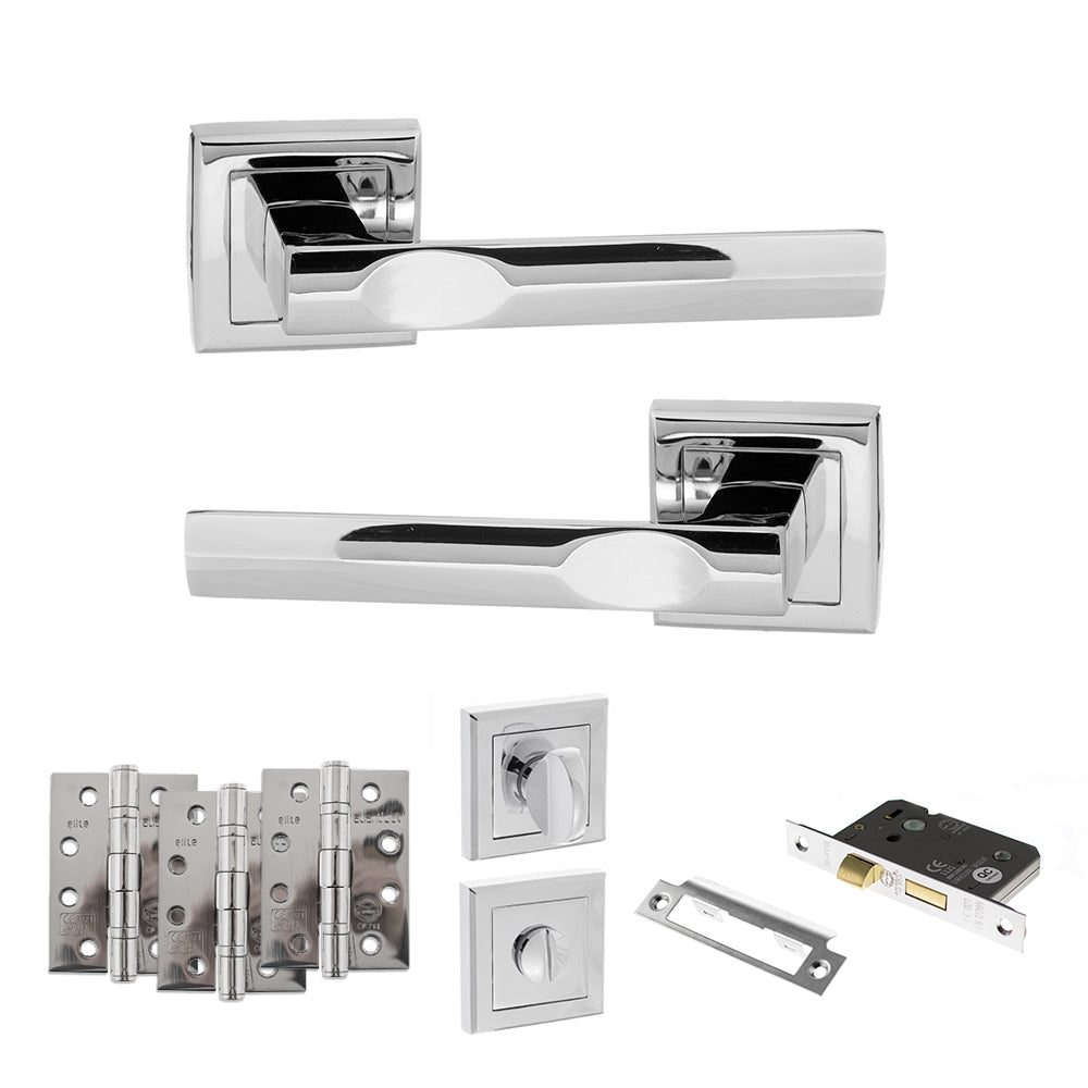 Kansas Door Handle Pack in Polished Chrome