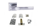 Kansas Door Handle Pack in Satin Chrome
