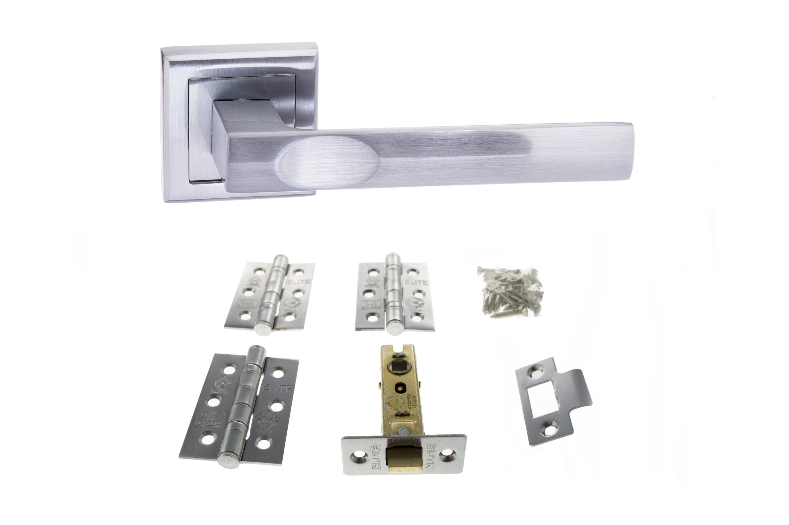 Kansas Door Handle Pack in Satin Chrome