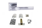 Kansas Door Handle Pack in Satin Chrome