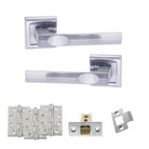 Kansas Door Handle Pack in Satin Chrome