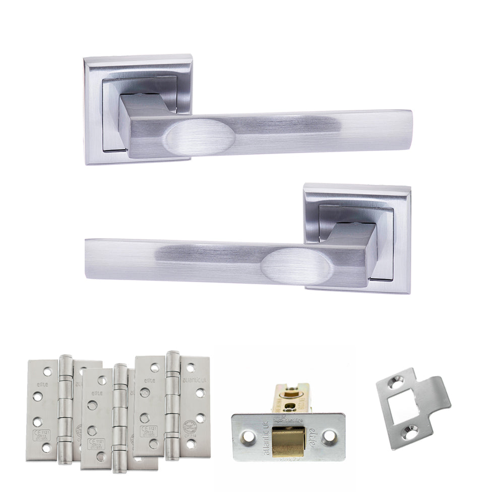 Kansas Door Handle Pack in Satin Chrome