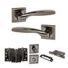 Oklahoma Door Handle Pack in Black Nickel