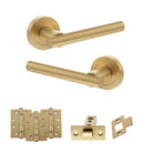 Nebraska Door Handle Pack in Satin Brass