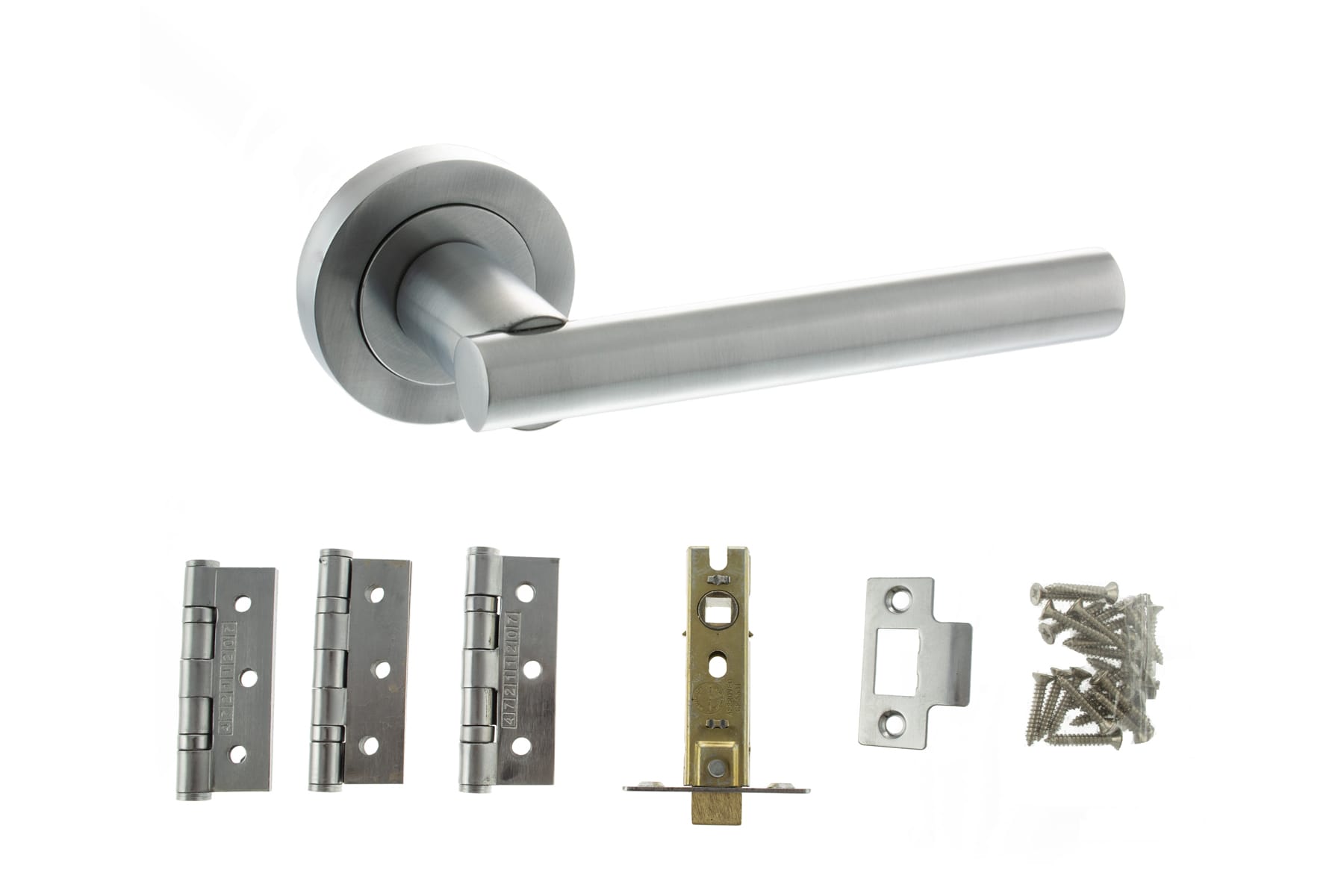Nebraska Door Handle Pack in Satin Chrome