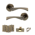Colorado Door Handle Pack in Antique Brass