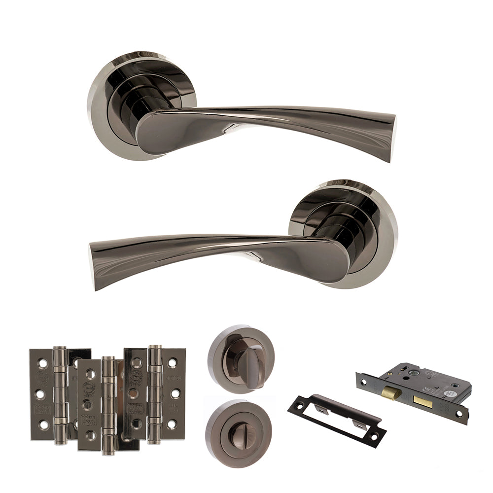Colorado Door Handle Pack in Black Nickel