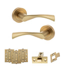 Colorado Door Handle Pack in Satin Brass