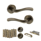 Texas Door Handle Pack in Antique Brass