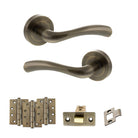Texas Door Handle Pack in Antique Brass
