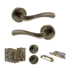 Texas Door Handle Pack in Antique Brass