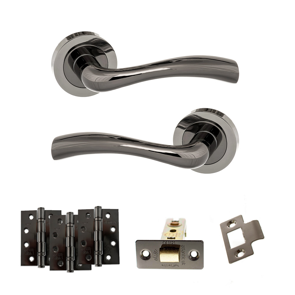 Texas Door Handle Pack in Black Nickel