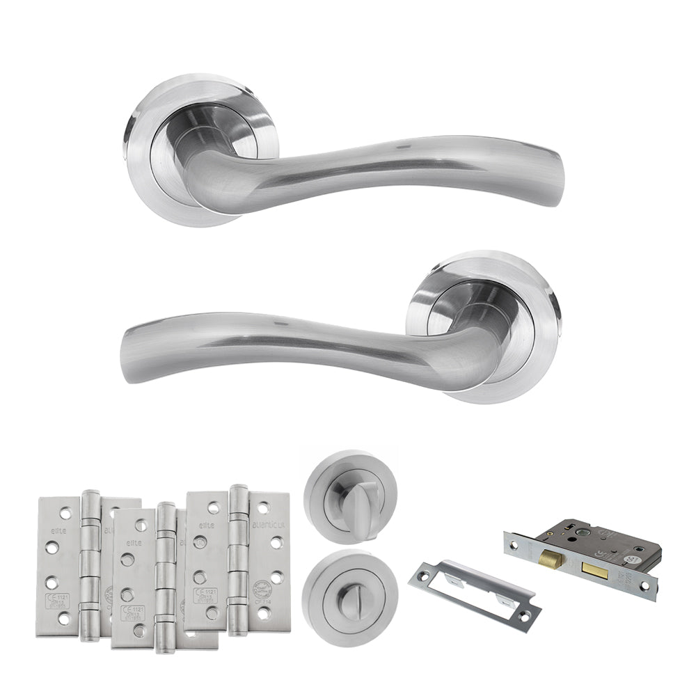 Texas Door Handle Pack in Satin Chrome